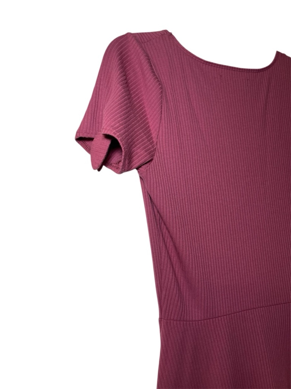 Abercrombie & Fitch Dark Pink Mini Dress V-Neck Short Sleeve Casual Size Large - Picture 12 of 16